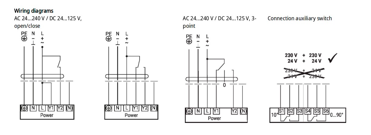 Схема електричного підключення Belimo PMCA-S2-T
