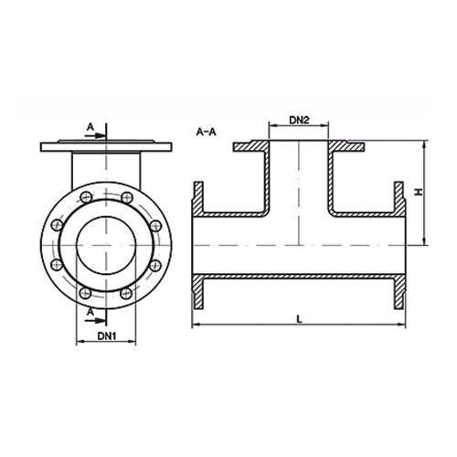 Тройник чугунный фланцевый Materbud DN 250/250 L 700мм PN10