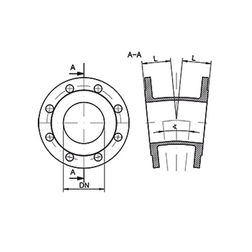 Коліно 30° чавунне фланцеве Materbud DN 80 L 80мм PN16