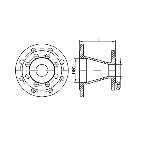 Перехід чавунний фланцевий Materbud DN 300/200 L 300мм PN16