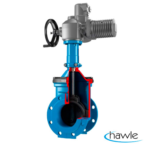 Засувка з електроприводом Hawle 4000ELE3 DN 80 PN16 + Auma SA 07.6/16 220-240 V (5019618EL)