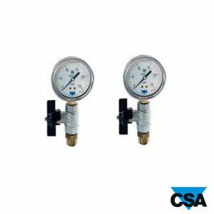 Комплект манометров 0-25 бар 2 шт. с отсечными клапанами 2 шт. для регуляторов CSA VRCD