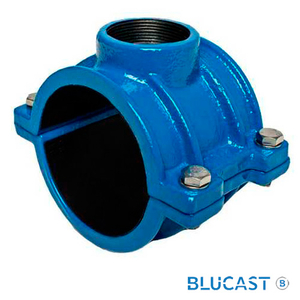 Врізний хомут різьбовий DN 160-1 1/4" PN16 BLUCAST для ПЕ і ПВХ труб (BPE160114)